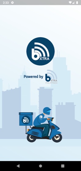 bXTRA PH app opening screen with the rider mascot